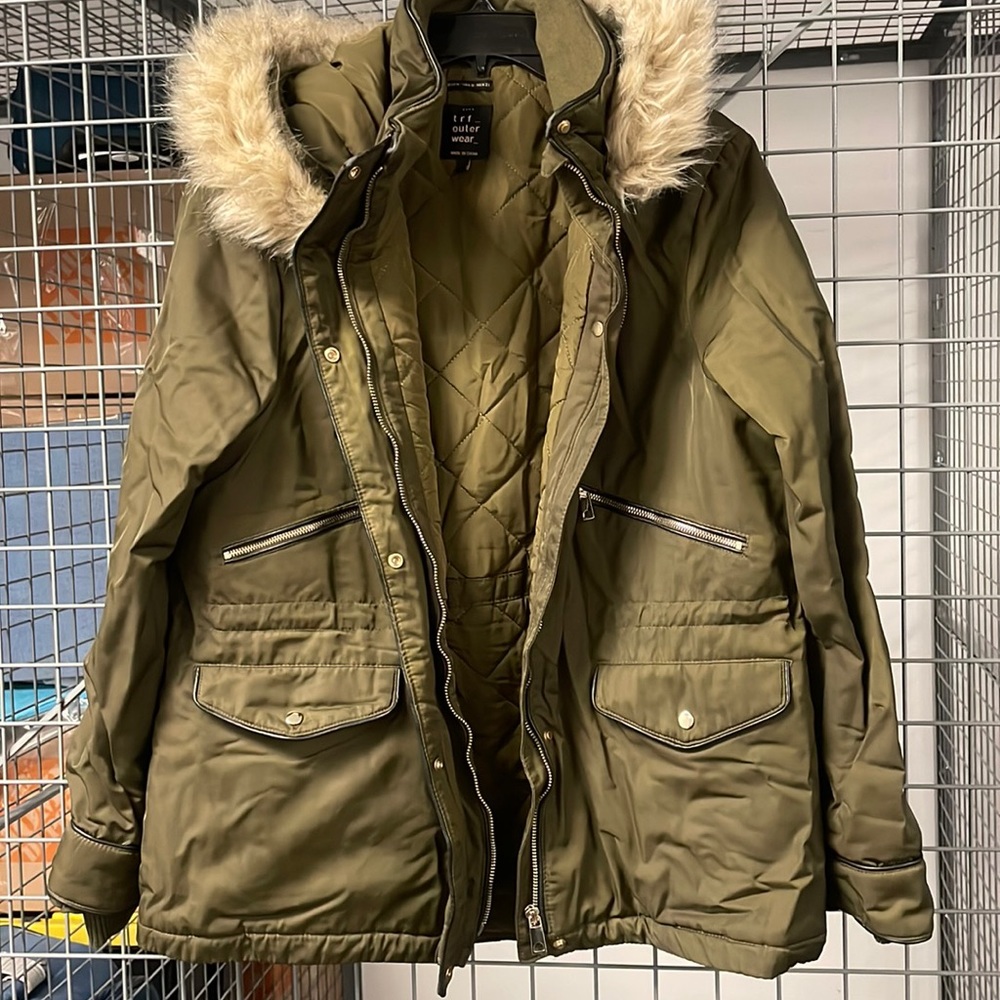 Zara TRF faux fur army jacket